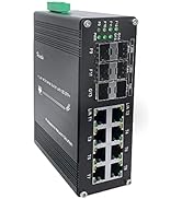 Hereta Hardened Industrial Gigabit Ethernet Switch 8 Ports 10/100/1000T Auto MDI/MDIX + 4 Ports 1...