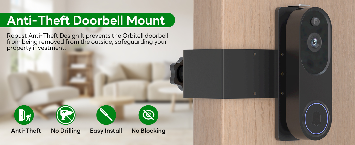 orbitell anti theft doorbell mount doorbell camera mount video doorbells holder mounting bracket