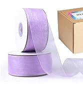 MLURCU Purple Organza Sheer Ribbon 1.5" x 100 Yards Lavender Ribbon Light Purple Chiffon Ribbon T...