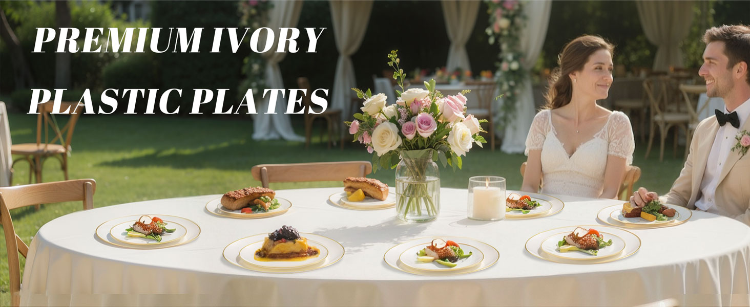 IVORY PLASTIC PLATES
