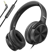 Cowyawn Over Ear Headphones Wired, Foldable Wired Headphones with Microphone, Volume Control, HD ...