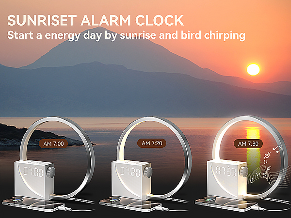 wake up light clocks for bedroom bedside lamps
