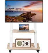 Maiproo Rolling TV Stand Mobile TV cart for 32-75 Inch Flat/Curved LED/LCD/OLED Height Adjustable...