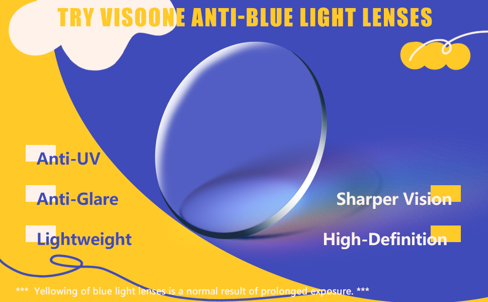VISOONE Square Classic Blue Light Blocking Glasses with Non Prescription Anti Blue Light NOE