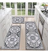 Farmhouse Kitchen Rugs Sets of 3 Non Slip Washable Kitchen Rugs and Mats Boho Kitchen Mats f...
