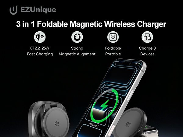 3 in 1 magnetic wireless charger