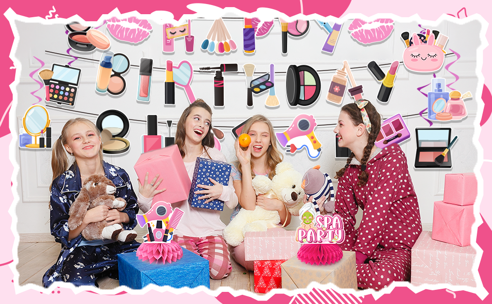 makeup happy birthday banner