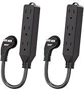 1 FT Short Power Extension Cord, HITRENDS 3 Outlet Extension Cord, 3 Prong Grounded Wire, SJT 16 ...
