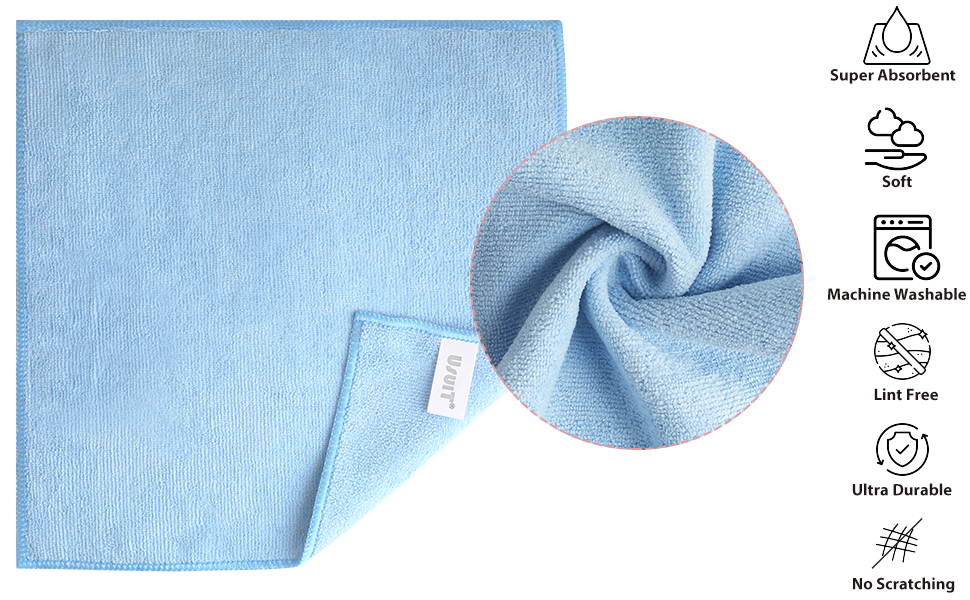 Super Absorbent, Soft, Machine Washable, Lint Free, Ultra Durable, No scratching