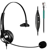 RJ9 Phone Headset Corded Telephone Headset with Microphone Noise Cancelling for Polycom VOIP VVX4...