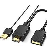 FOINNEX HDMI to DisplayPort Cable Adapter, 4K@60Hz HDMI to DP Adapter Male to Female for HDMI Sou...
