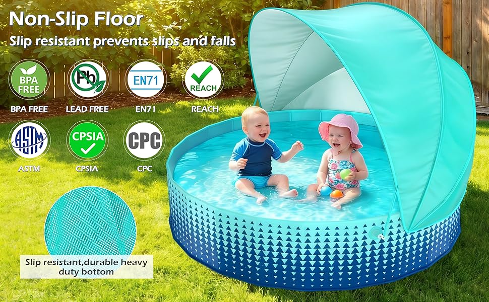 Baby pool with shade Kids Pool kiddy pool for toddlers backyard albercas piscina para niños de 1 a 3