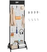 CHOEZON Grid Wall Panel, 2’ x 5.7’ Ft Floor Standing Gridwall Display Rack, Retail Display Stand,...
