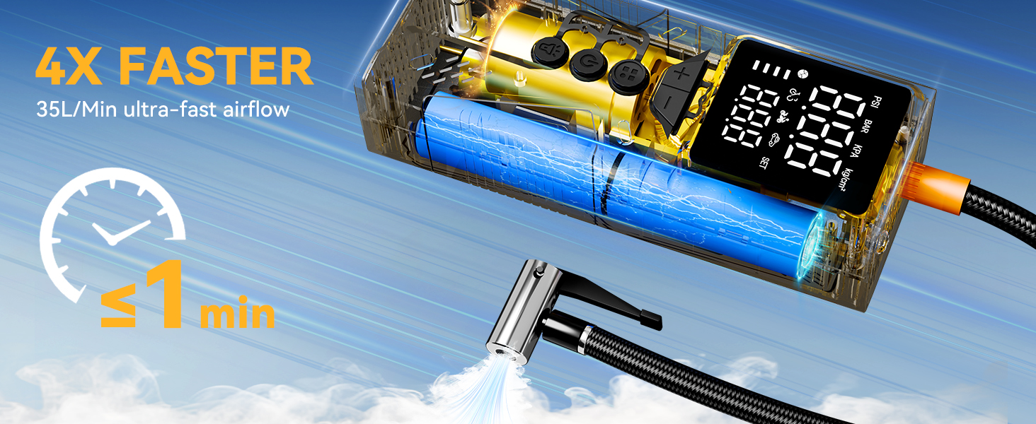 battery powered air pump for tires