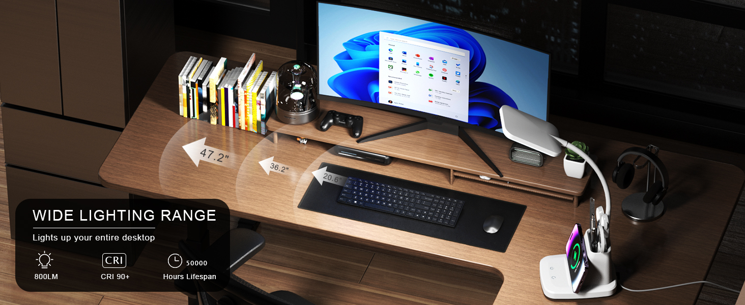 Vicsoon Desk Lamp with Wireless Charger