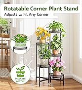3-Tier Large Plant Stand Indoor with 7.9-Inch Wide Drainage Tray
