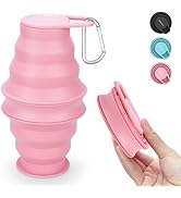 Nefeeko Collapsible Water Bottle,17oz(500ml) Reuseable BPA Free Silicone Foldable Water Bottles f...