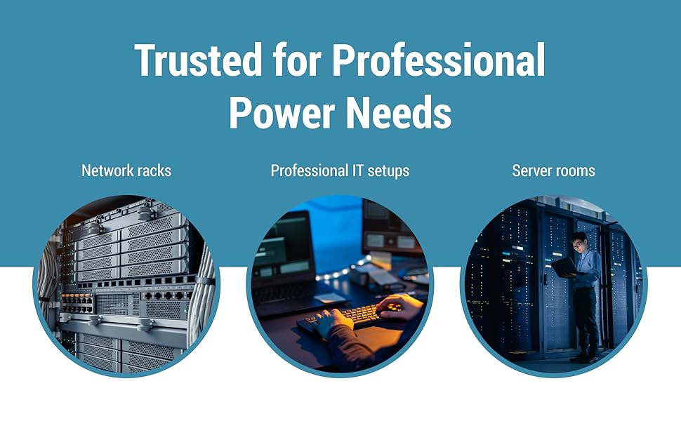 C13 power cord shown with server rack, desktop workstation, and server room use scenes.