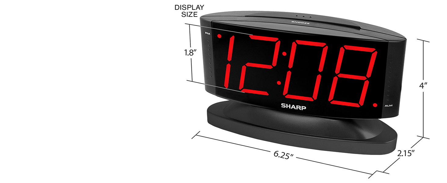 Easy to Read Clock large Numbers perfect for bedroom, nightstand, bathroom, office, kids room, den