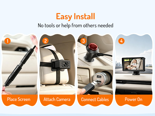 rear seat camera for baby,car baby mirror,car seat 360 rotation