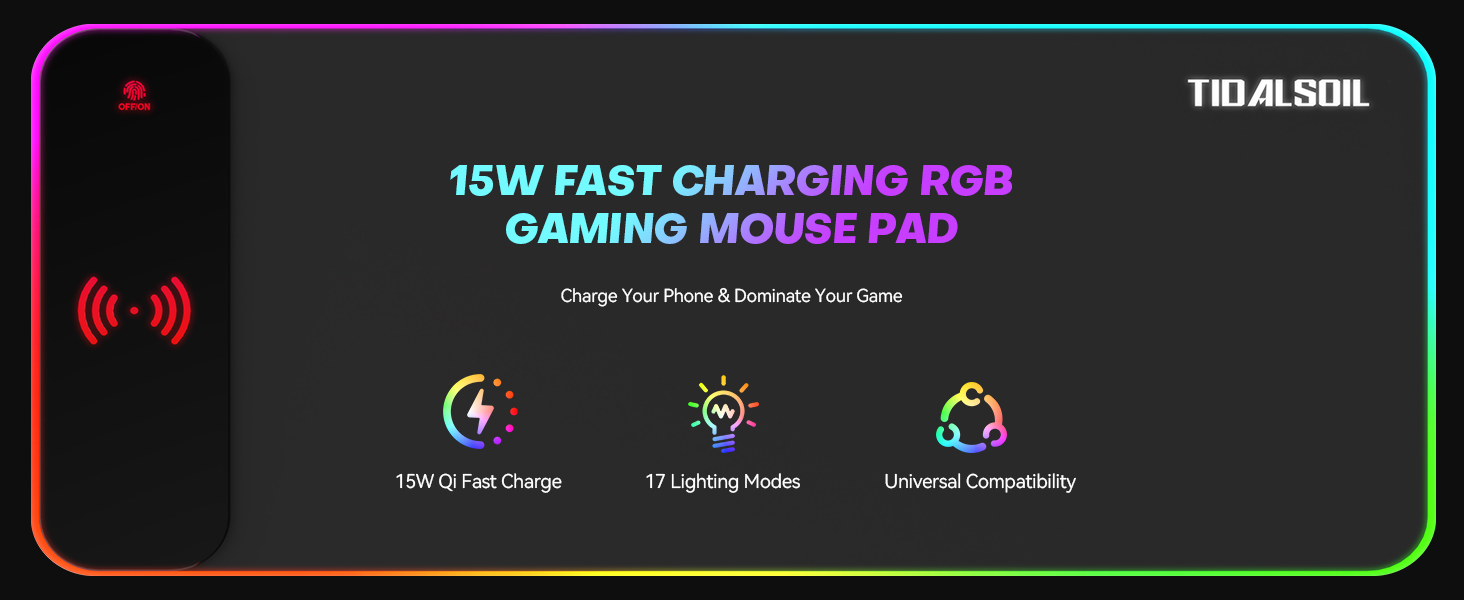 wireless charging mouse pad