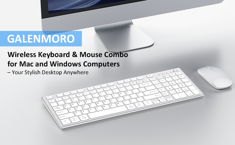 GALENMORO Slim Wireless Keyboard and Mouse