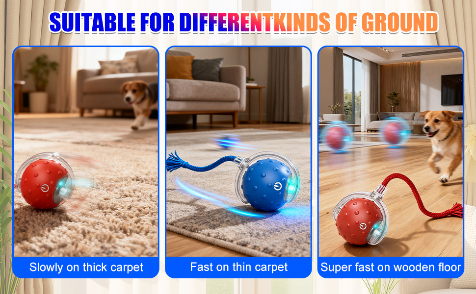 Automatic Interactive Rolling Cats Dog Toys Ball, Motion Activated Cat Balls for Bored Kitten Pet