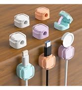 COOCAT Glitter Magnetic Cable Clips, 2027 Cute Sparkly Charger Cord Holder | Under Desk Cable Man...