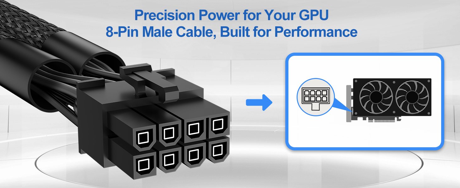 6 pin to 8 pin gpu cable