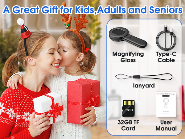 100X Pocket Handheld Digital Microscope for Kids and Adults