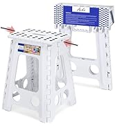 ACKO Folding Step Stool Foldable 17.5 Inch Stool 400 lbs Capacity,Plastic Stools for Adults and K...