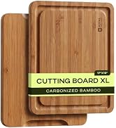 ROYAL CRAFT WOOD Wooden Cutting Board - Bamboo Cutting Boards with Juice Groove - Kitchen Choppin...