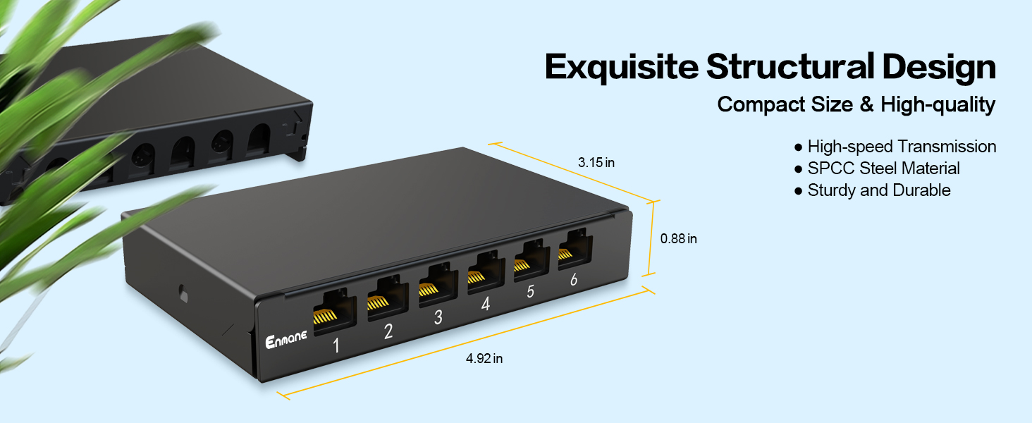 0.5u 6port patch panel