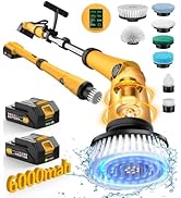 Qimedo Electric Spin Scrubber Extra Large Brush Q3,6000 mAh Best Battery Power Scrubber for Clean...