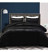Whale Flotilla 3-Piece Reversible Queen Size Silky Comforter Set/Bedding Set, Luxury Soft Satin C...