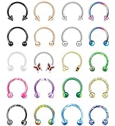 ONESING 20 Pcs Septum Rings 16G 18G 20G Septum Jewelry Septum Rings for Women Septum Piercing Lip...