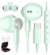 USB C Headphones for iPhone 17 Air 16 Pro Max 15, Type C Earphones with Microphone Magnet HiFi St...