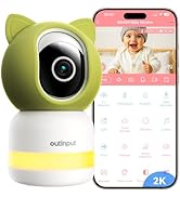 Outinput Smart WiFi Baby Monitor 2K 4MP, PTZ Indoor Cam for Nursery, Crying/Feed/Temp/Humidity Al...