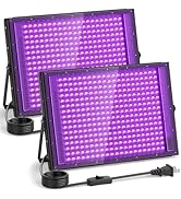 300W Blacklight Floodlight with 10ft Cable, Waterproof LED Black Light Flood Light with Switch&amp;Pl...