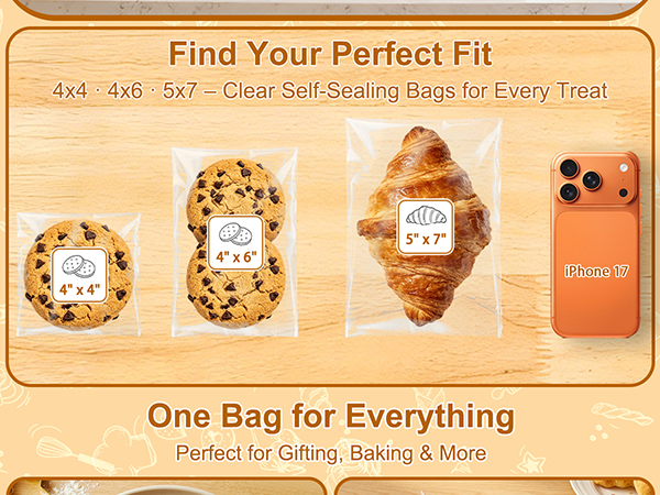5x7 cellophane bags, cookie wrappers bags self adhesive, cellophane bags 4x6, treat bags with seal