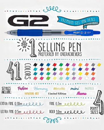 G2 Gel Pen Fashion Harmony mini Limited edition pastels neon premium