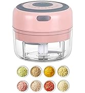 Electric Mini Garlic Mincer, 100ML USB Vegetable Onion Chopper, Portable Small Food Processor for...