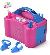 NuLink Electric Portable Dual Nozzle Balloon Blower Pump Inflation for Decoration, Party [110V~12...