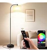 KQW Floor Lamp for Living Room with Remote,Dimmable Tall Standing Lamps,Modern Floor Light with S...