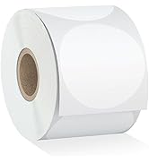 Misofuki 2" 750 Labels White Circle Direct Thermal Stickers Labels Roll Compatible with Zebra, Ro...