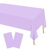 2 Pcs Light Purple Plastic Tablecloth