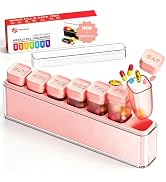 HIONXMGA Color-Coded Weekly Pill Organizer Once Daily, Detachable 7 Day Travel Pill Box with Upgr...