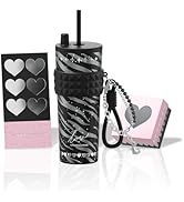 Sidagar 24 oz Stainless Steel Tumbler with Lid and Straw, Black Insulated Coffee Mug, Leak Proof,...