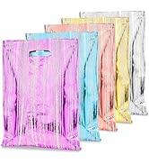 HAPMARS 50 Pcs Birthday Party Favor Bags, Stripe Goodie Candy Bags with Handles, Party Treat Bags...