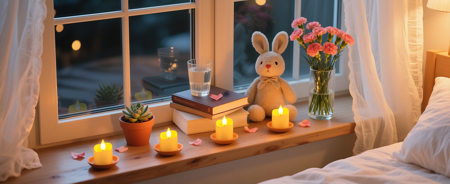 electric tea lights for windowsill